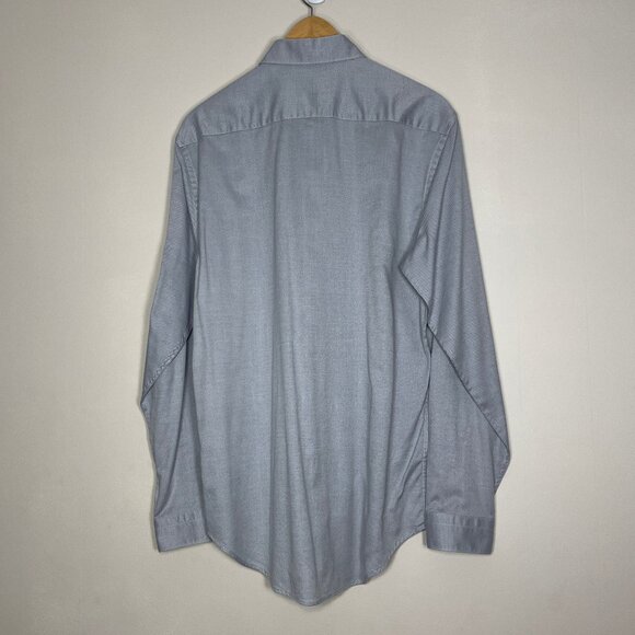Zara Man Shirt Mens XL Slim Fit Button-Up Gray White Microdot Soft Long Sleeve - Picture 2 of 14